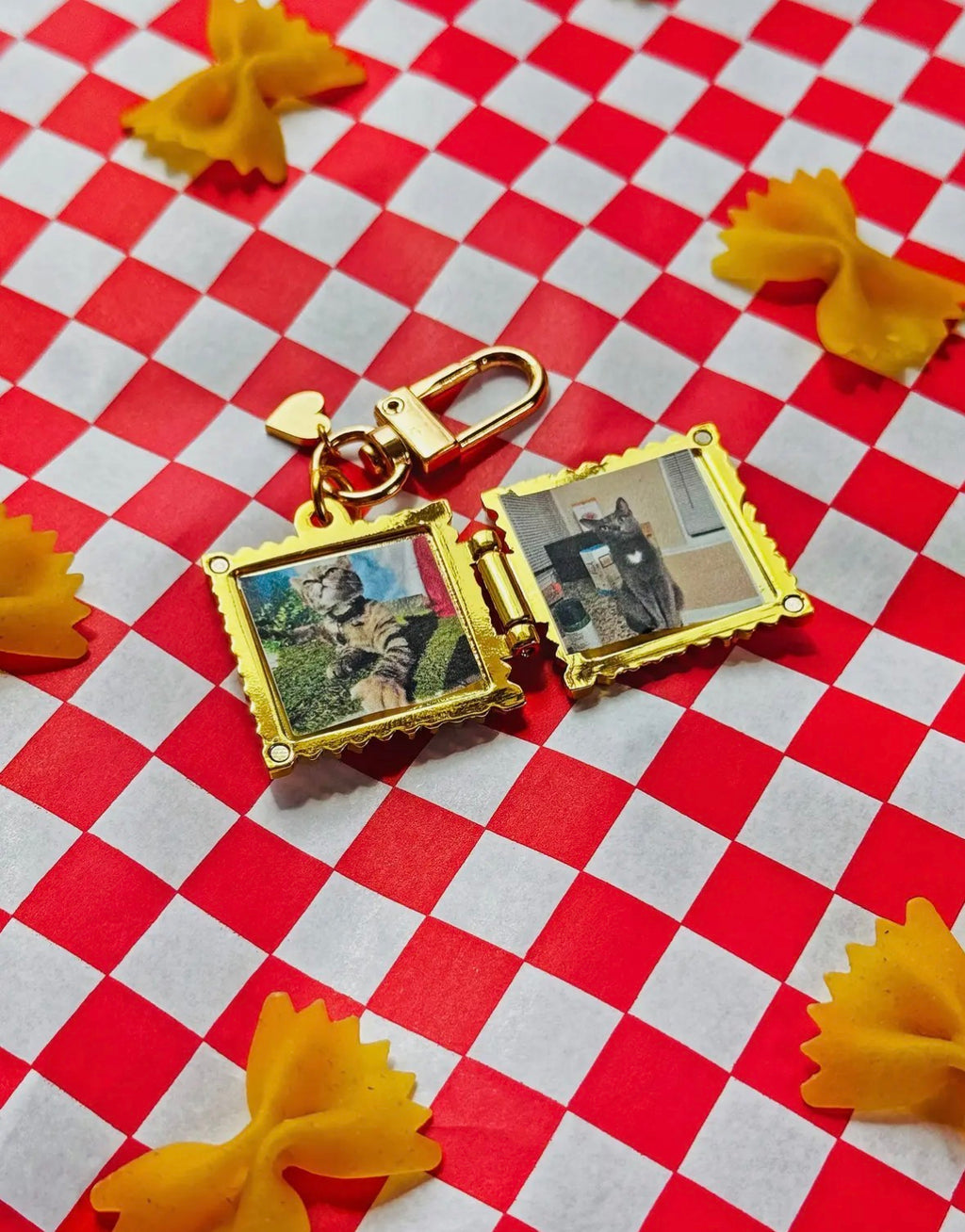 Ravioli Locket Keychain