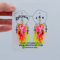 Neon Flame Earrings