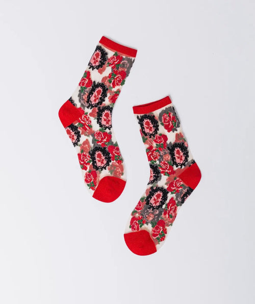 Cameo Rose Sheer Socks