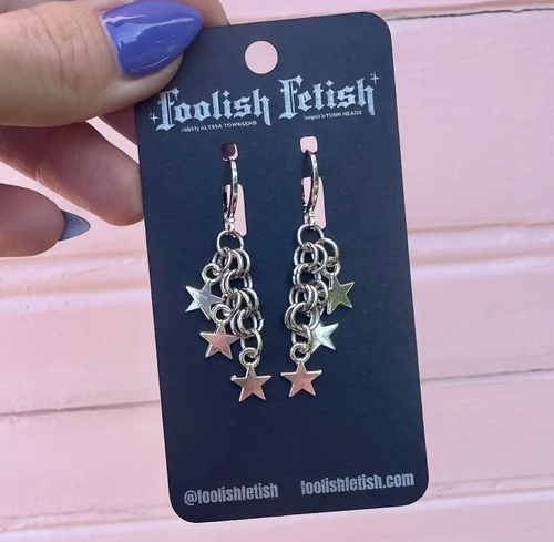Celestial Star Huggie Hoop Earrings
